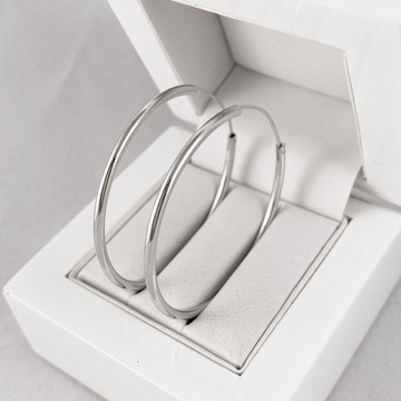 Stříbrné náušnice kruhy hladké 45mm